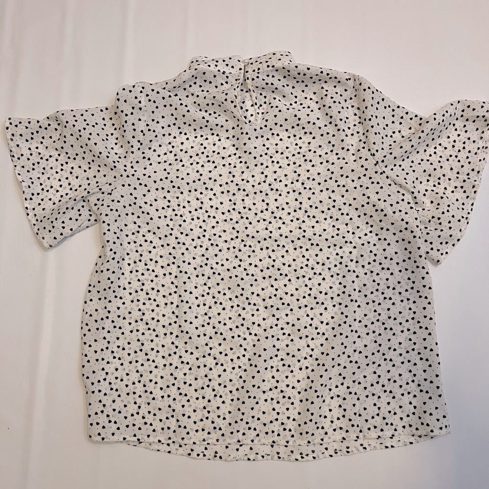 BLACK & WHITE HIGH NECK BLOUSE - Picture 3 of 6